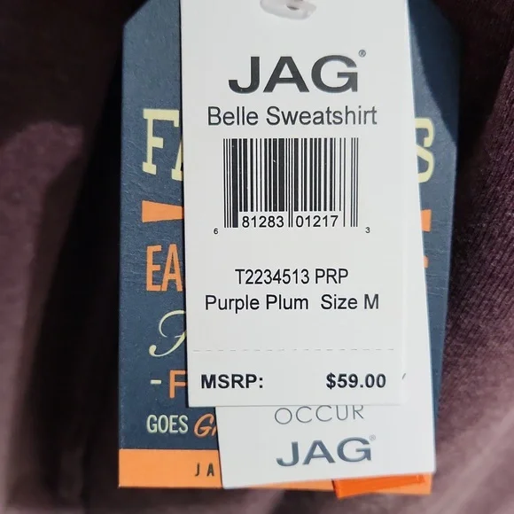 Jag Jeans Purple-Plum Belle Sweatshirt - Picture 9 of 16
